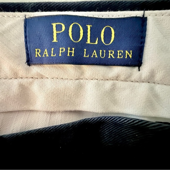 Ralph Lauren Polo Slim Fit Chino Pants 32x30 – Navy w/ Gold Crests Embroidery - Picture 10 of 12